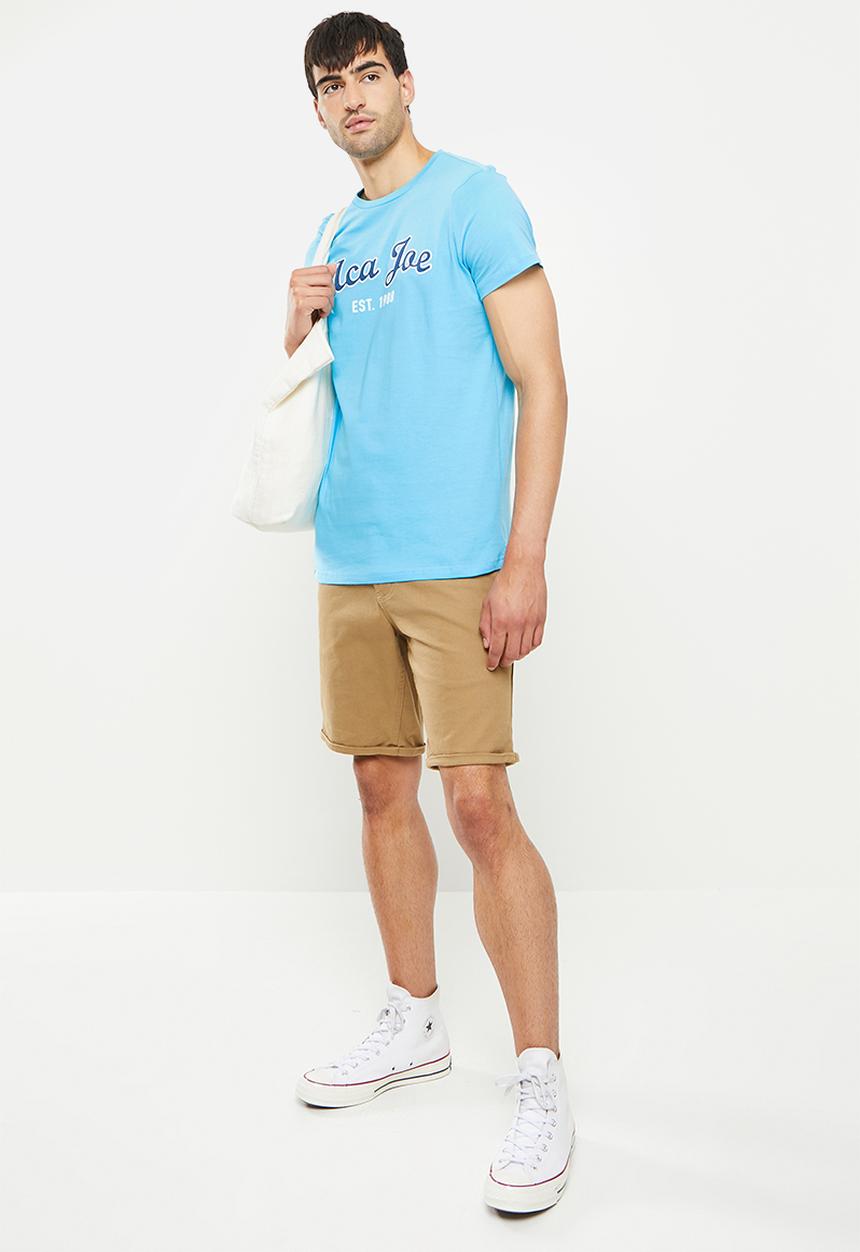 Aca Joe - Aj applique ebroidered tee - bachelor blue