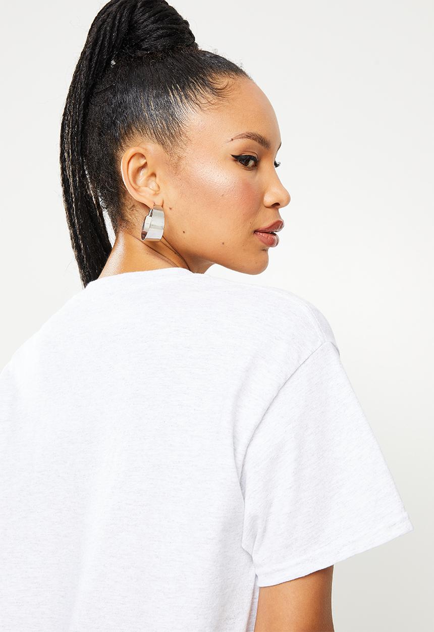 Missguided - Wonderer dog oversized tee - grey marle 