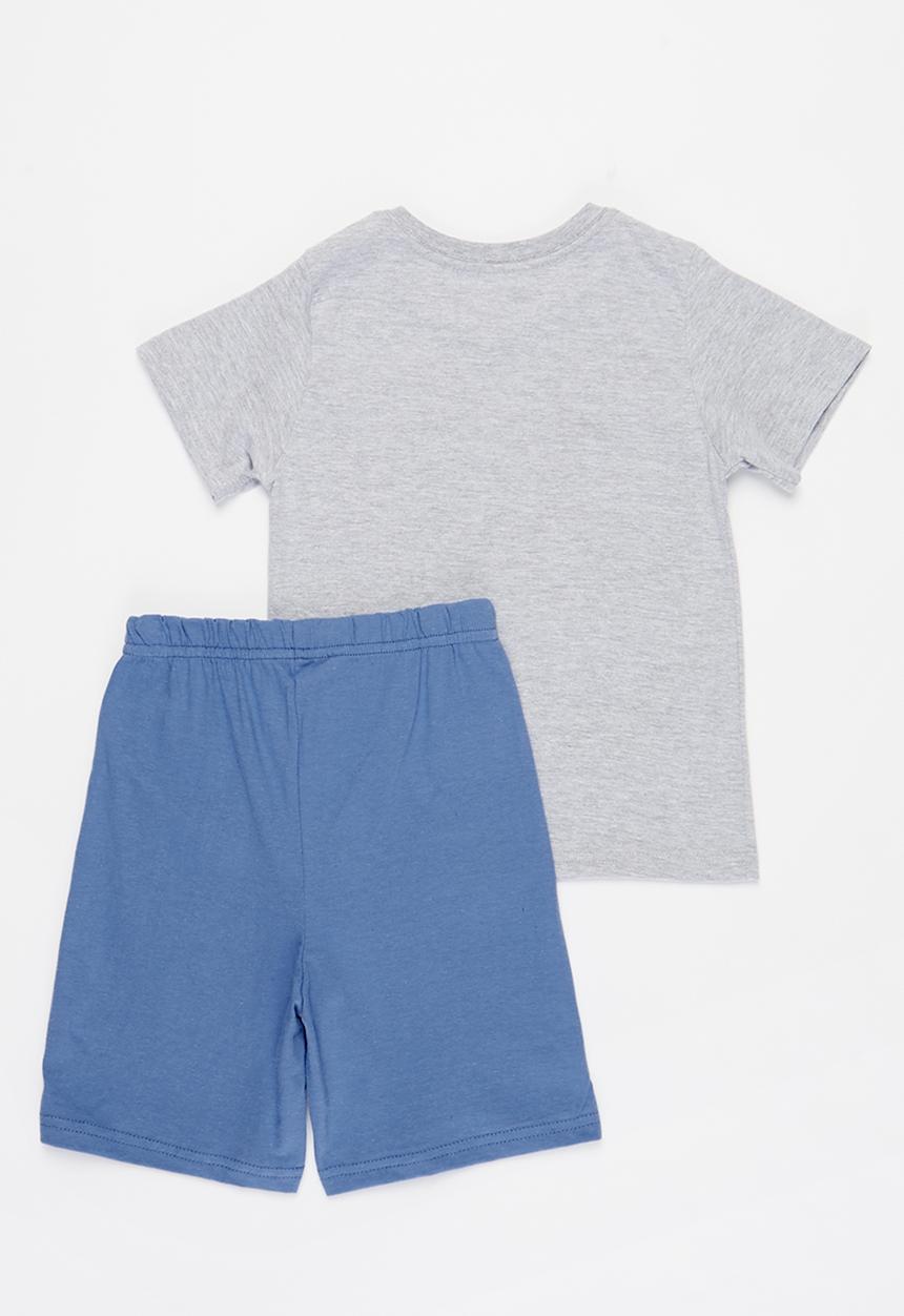 Pop Candy - Boys tee & shorts pj set - grey