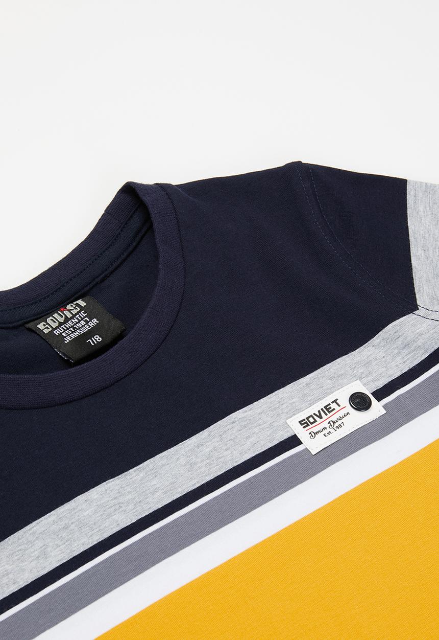 SOVIET - B mandell crew neck yarn dye stripe tee - multi 