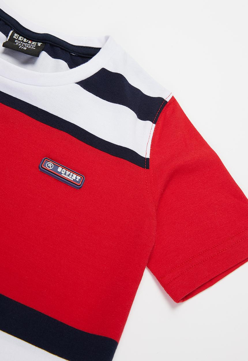 SOVIET - B valko crew neck yarn dye stripe tee - multi 