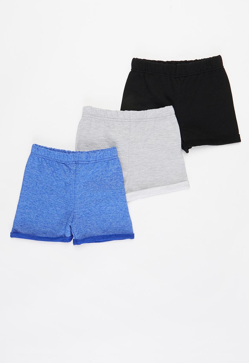 Pop Candy - Baby boys 3 pack fleece shorts - multi 