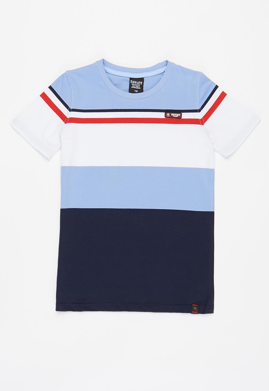 SOVIET - B lando crew neck yarn dye stripe tee - multi