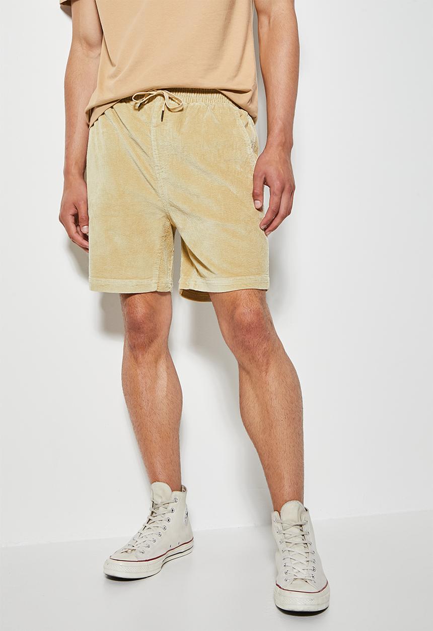 Superbalist - Deco corduroy elasticated short - stone