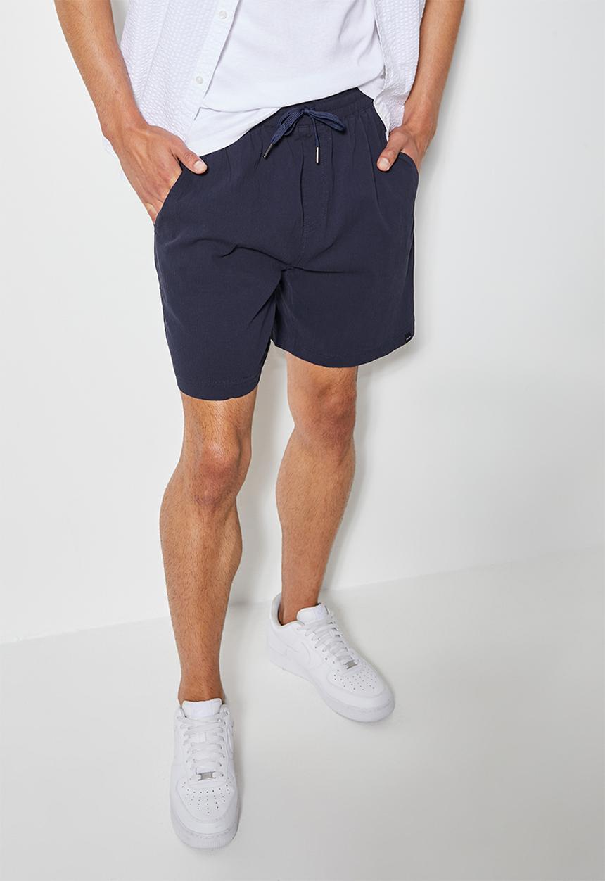 Superbalist - Deco seersucker elasticated short - indigo