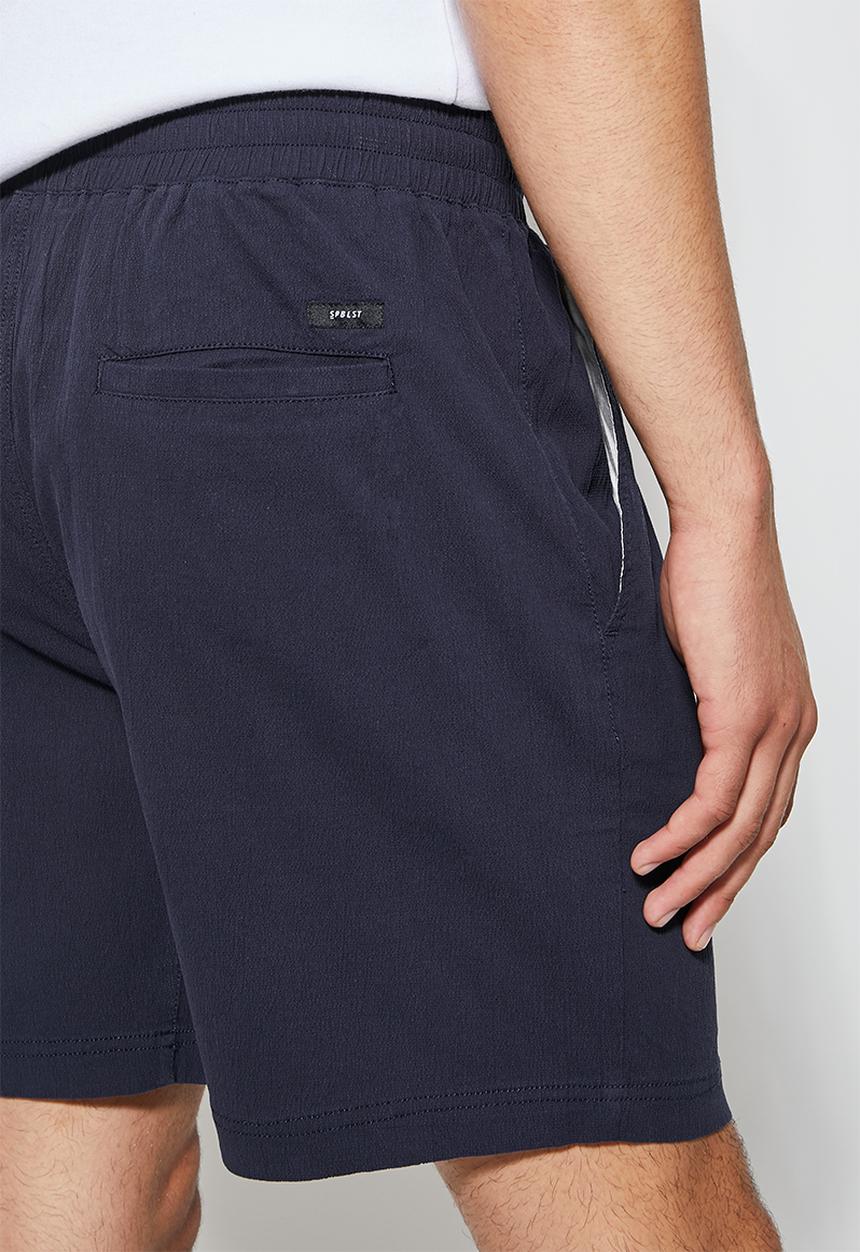 Superbalist - Deco seersucker elasticated short - indigo