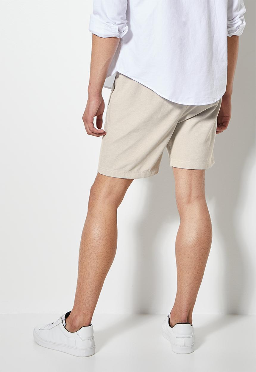 Superbalist - Deco chambray elasticated short - stone