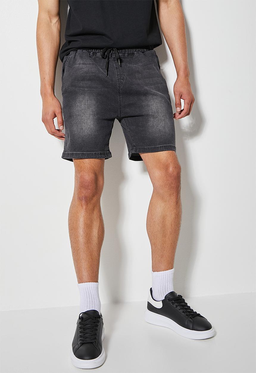 Superbalist - Deco denim elasticated short - black rinse