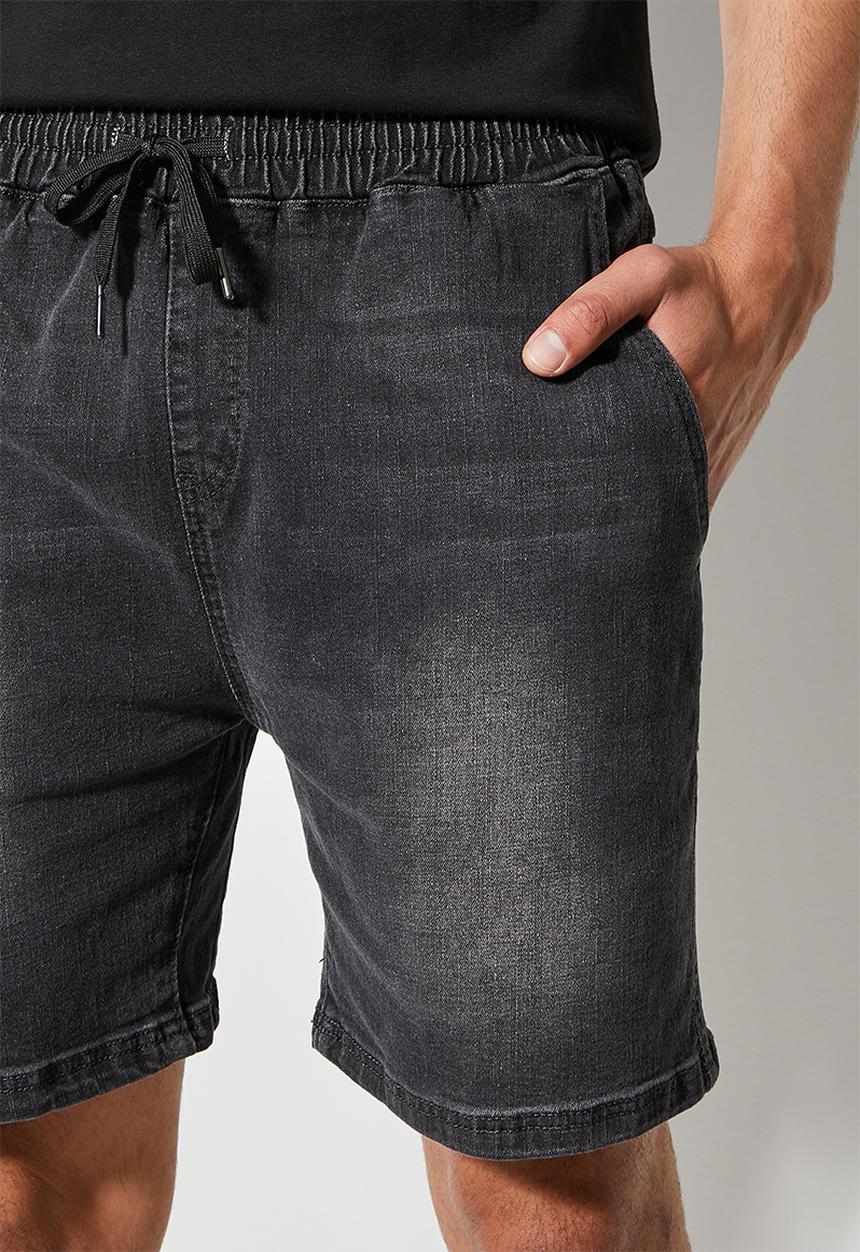 Superbalist - Deco denim elasticated short - black rinse