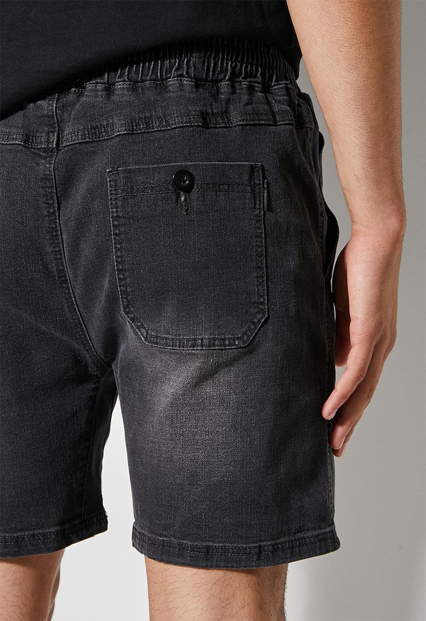Superbalist - Deco denim elasticated short - black rinse