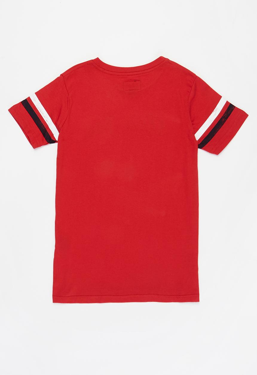 Aca Joe - Boys aca joe flock & distressed print t-shirt - racing red