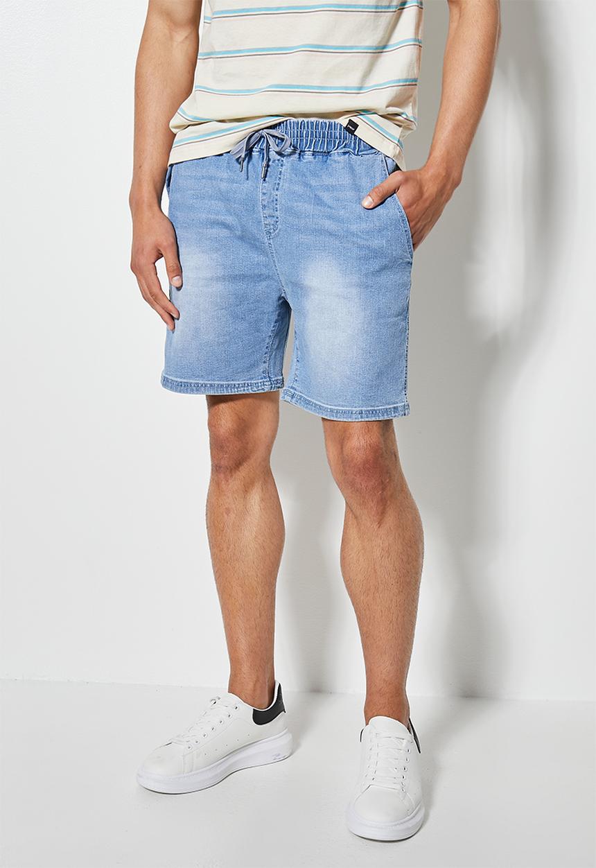 Superbalist - Deco denim elasticated short - light blue