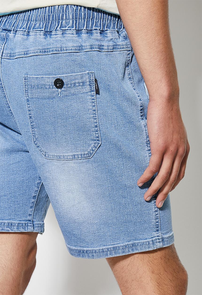 Superbalist - Deco denim elasticated short - light blue