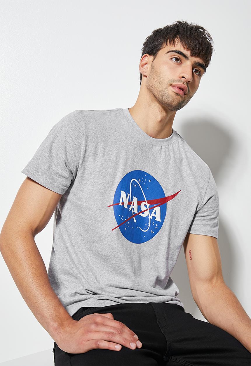 Superbalist - Nate nasa burger printed crew neck tee - grey melange