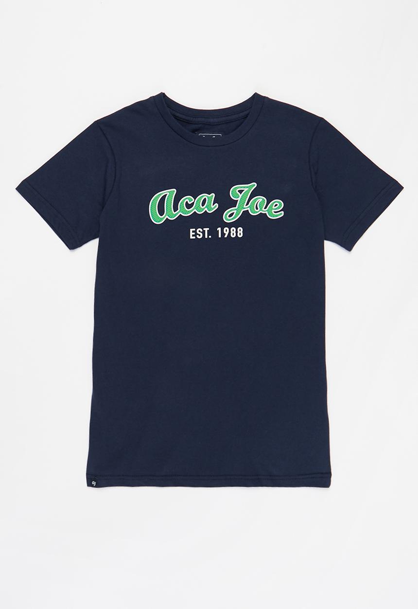 Aca Joe - Boys aca joe emb velt t-shirt - estate blue/ green