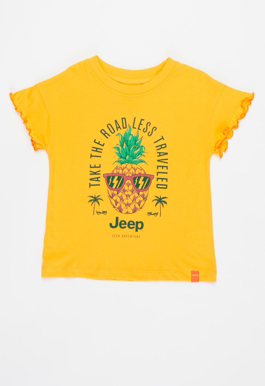JEEP - Girls ruffled sleeve short sleeve tee - yellow