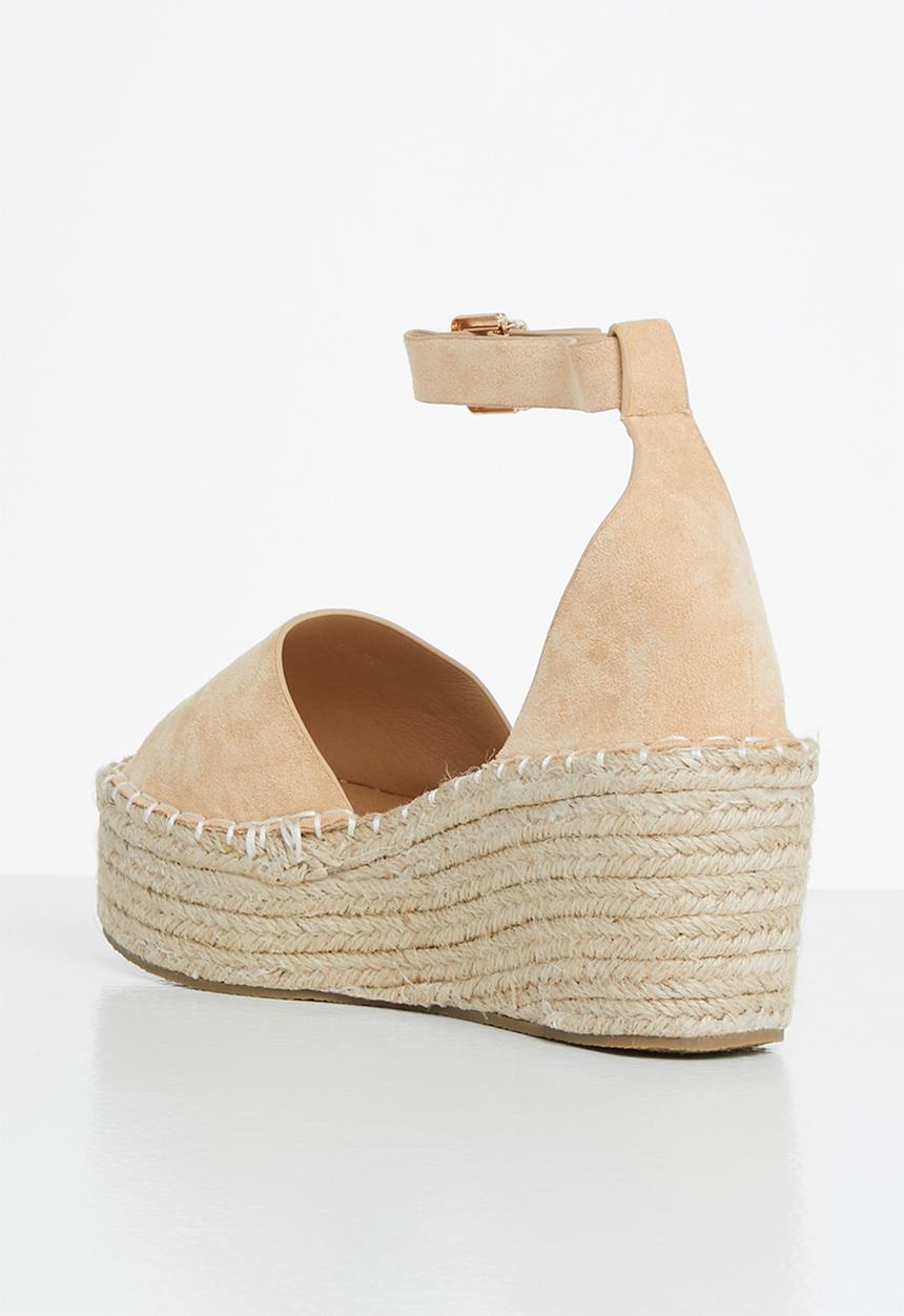 Jada - Ankle strap espadrille wedge heel - neutral