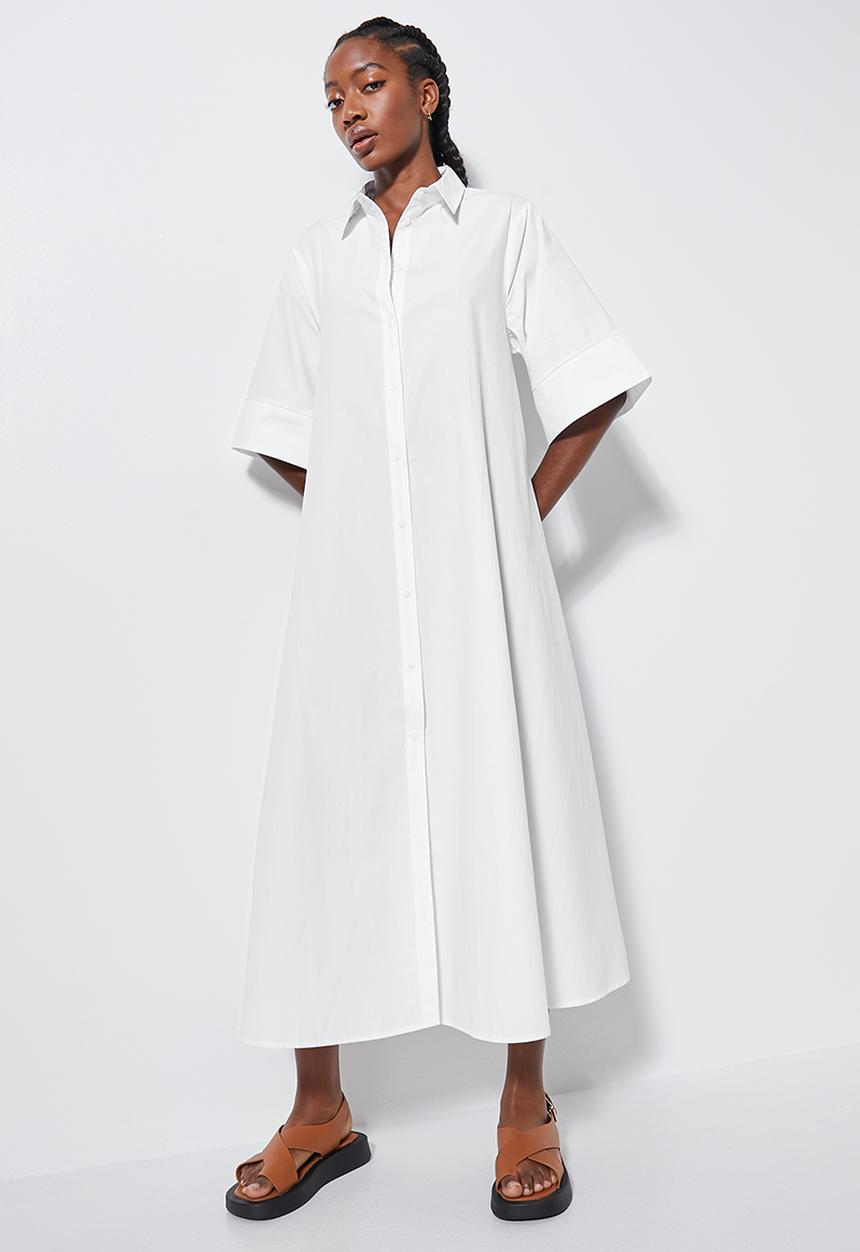 Superbalist - Trapeze shirt dress - white