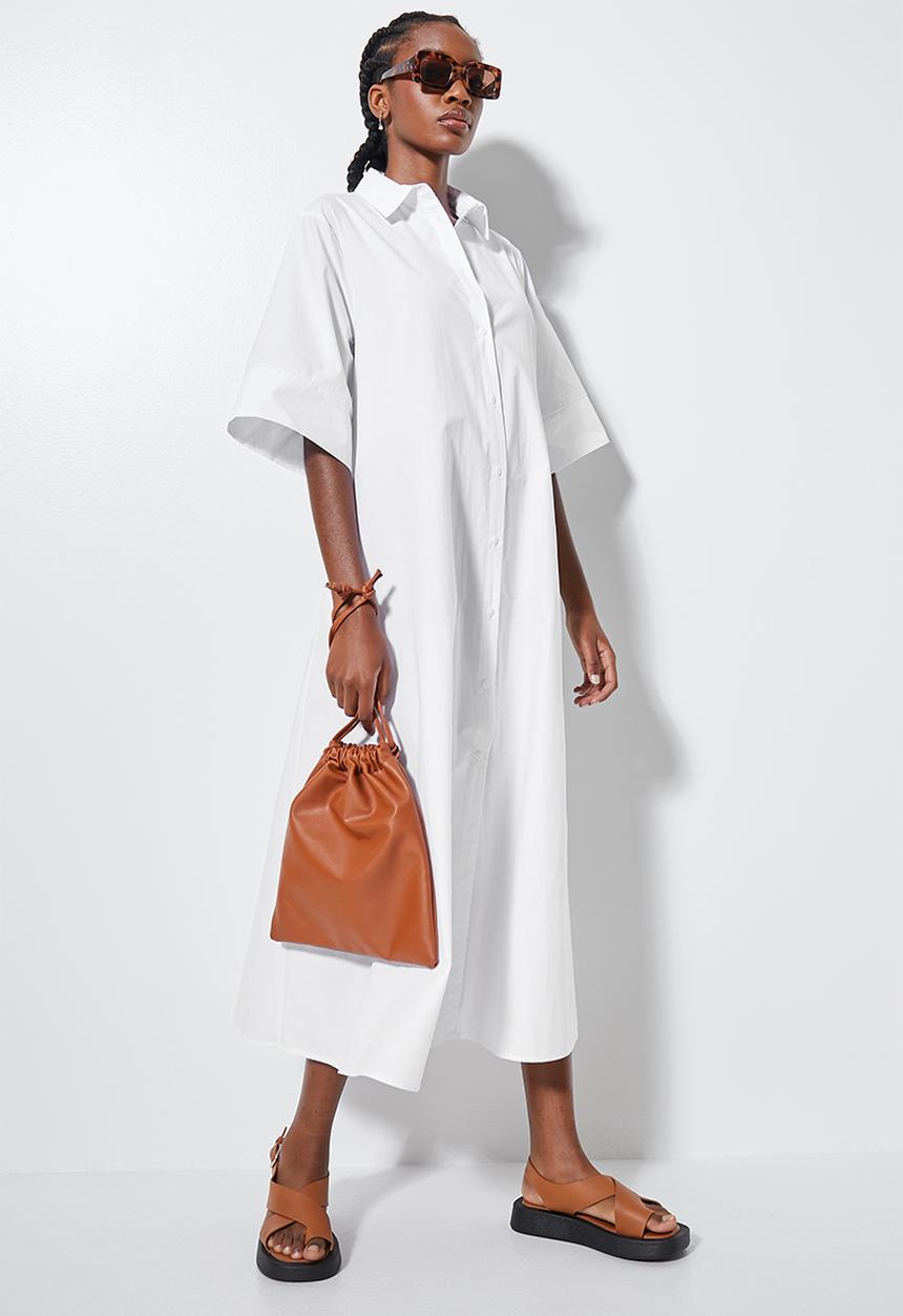 Superbalist - Trapeze shirt dress - white