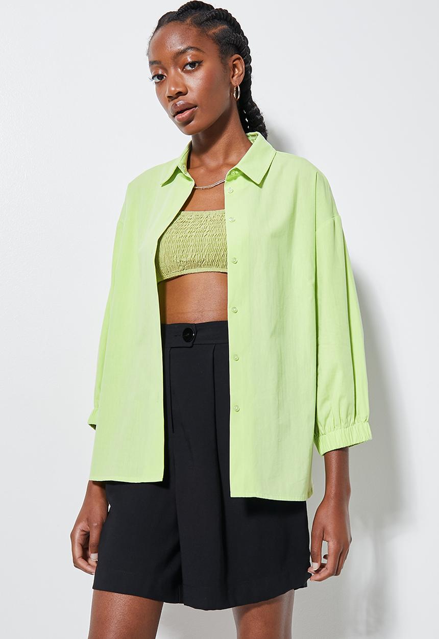 Superbalist - Cuff detail shirt - light lime