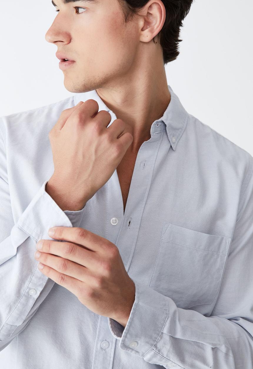 Cotton On - Mayfair long sleeve shirt - sky blue