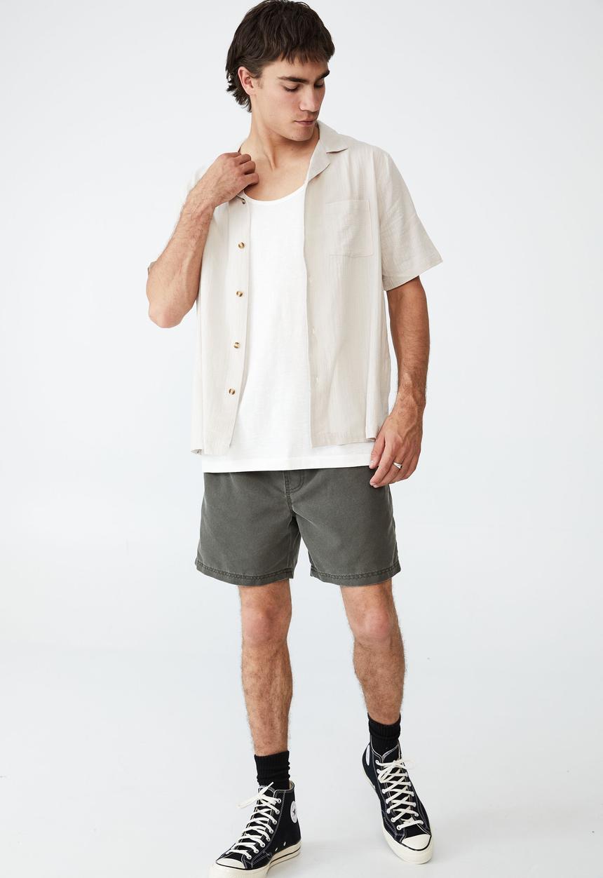 Cotton On - Riviera short sleeve shirt - light taupe