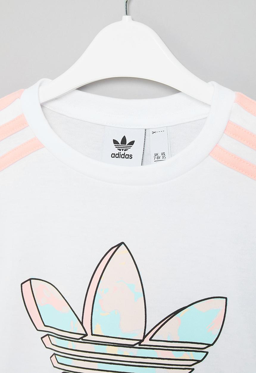 adidas Originals - Marble crop tee - white