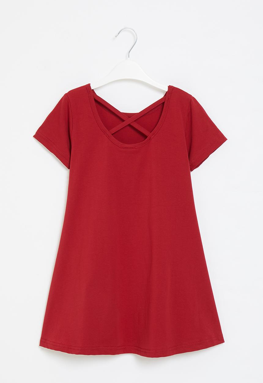 Rebel Republic - Girls short sleeve dress - red