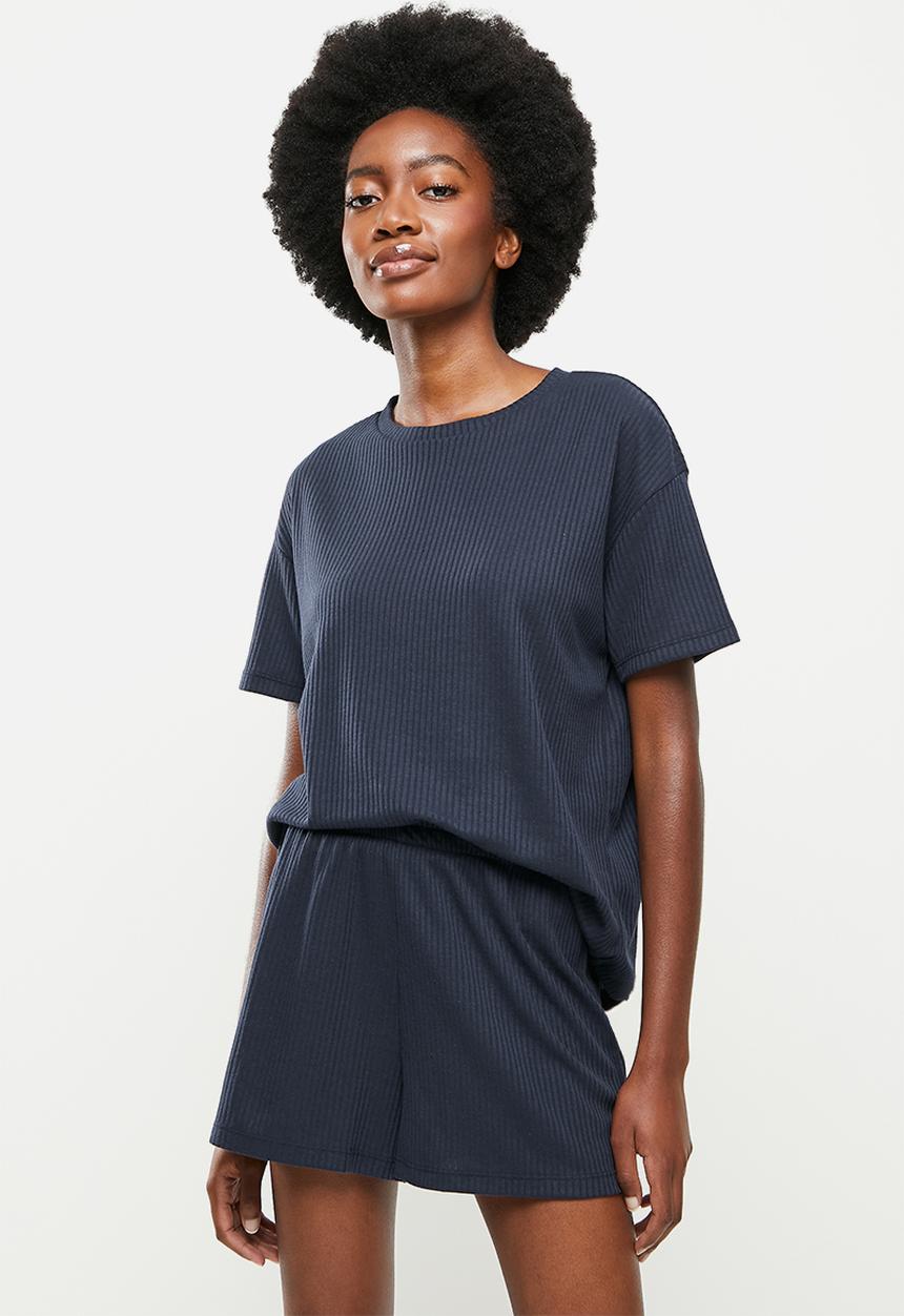 Superbalist - Rib tee and shorts set - ink