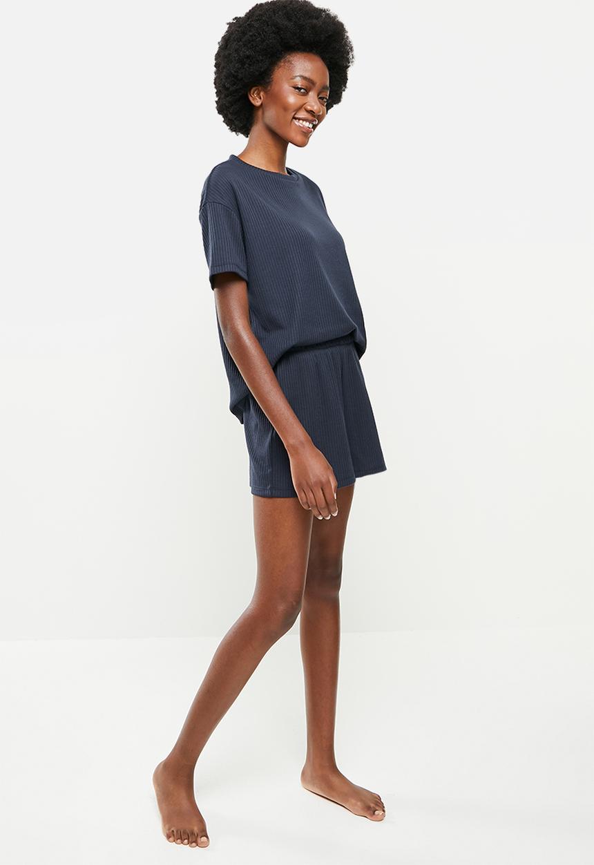 Superbalist - Rib tee and shorts set - ink