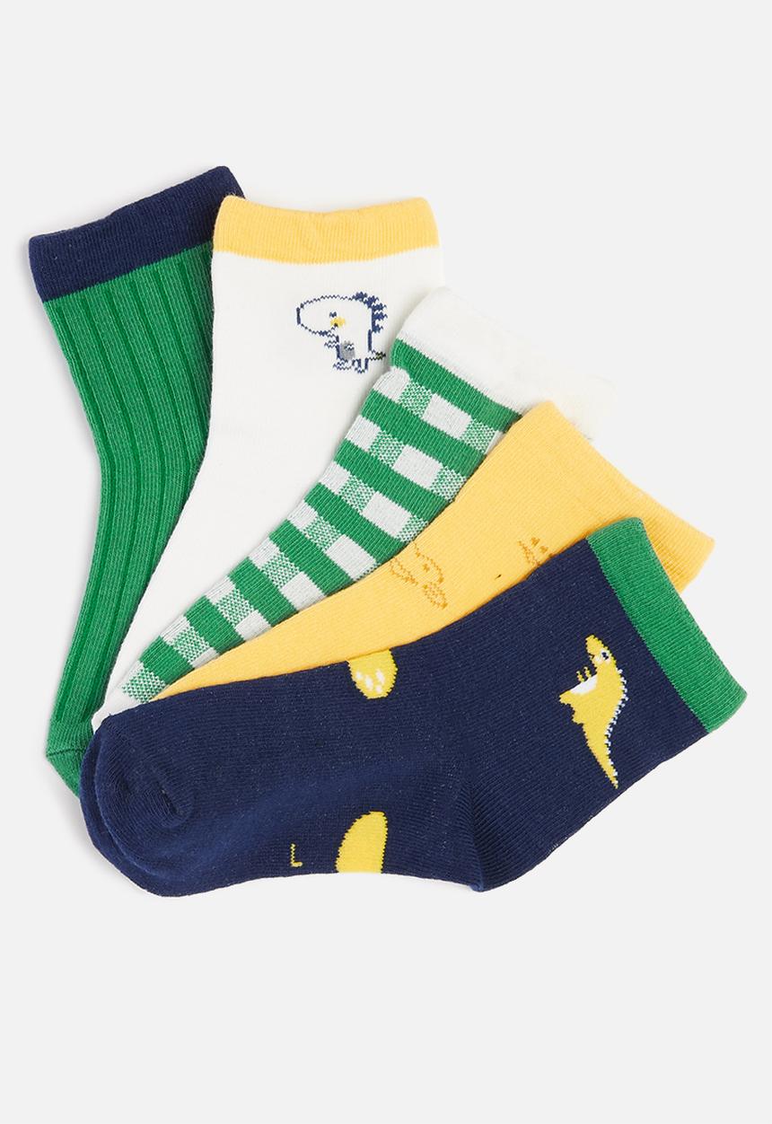 Pop Candy - Boys 5 pack socks - green/yellow