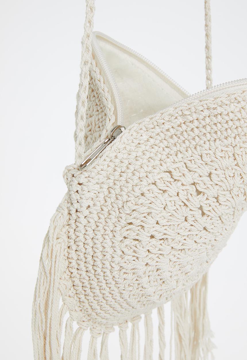 Rebel Republic - Crochet cross body bag - beige