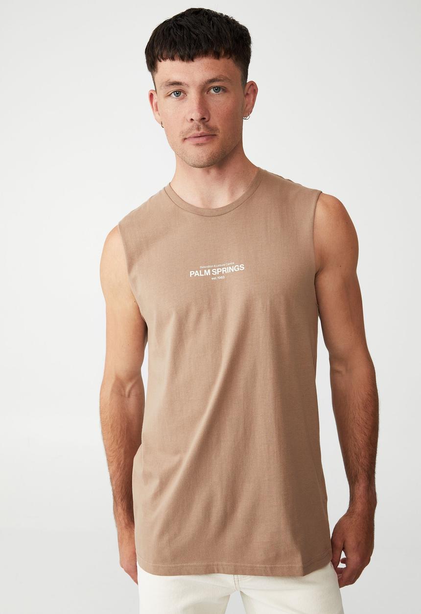 Cotton On - Tbar muscle - taupe/palm springs