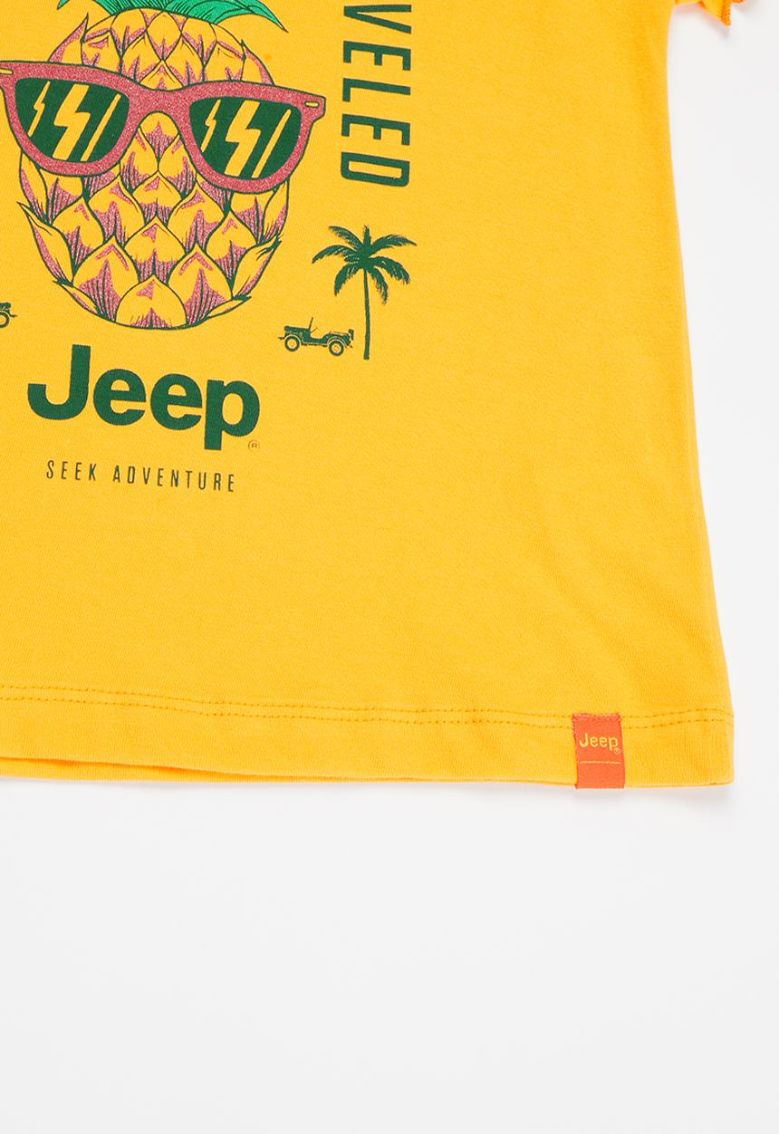 JEEP - Girls ruffled sleeve short sleeve tee - yellow
