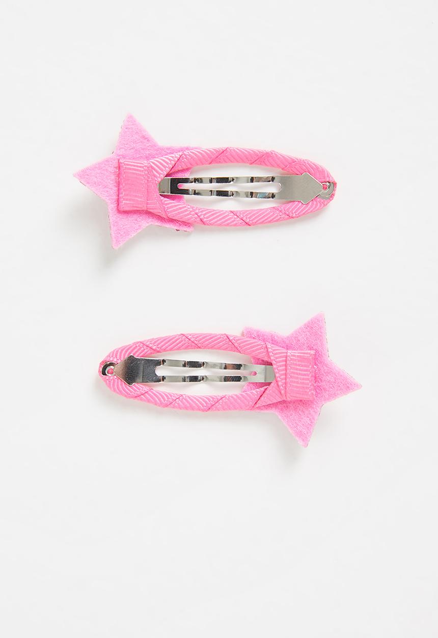 Pop Candy - Star hair clips - pink