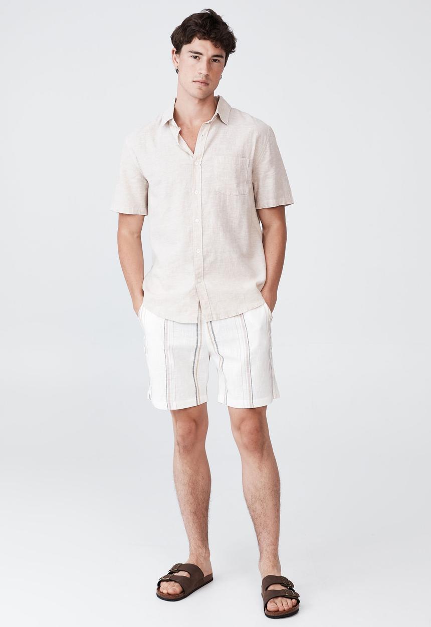 Cotton On - Vacay short sleeve shirt - oatmeal texture
