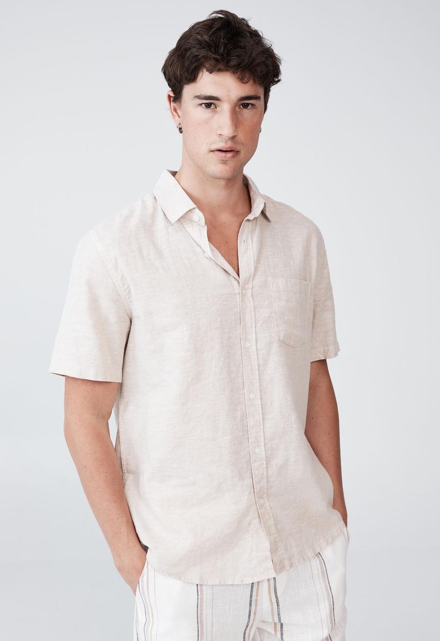 Cotton On - Vacay short sleeve shirt - oatmeal texture