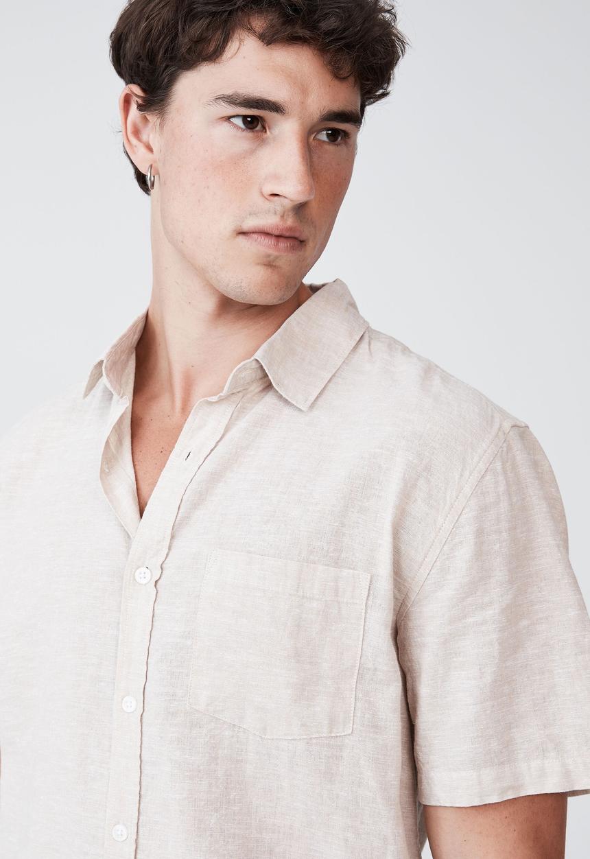 Cotton On - Vacay short sleeve shirt - oatmeal texture