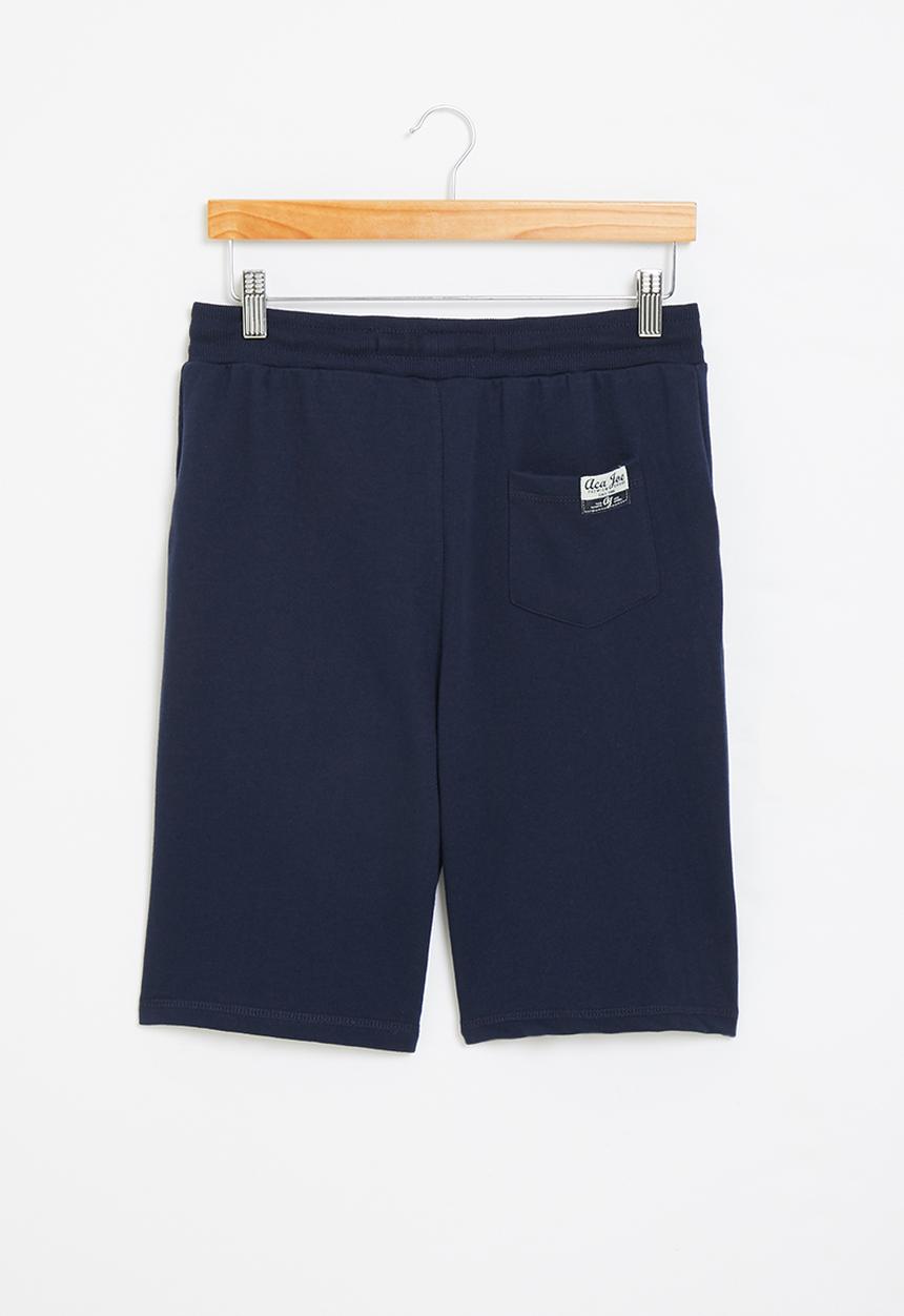 Aca Joe - Boys aca joe side hs print fleece short - navy