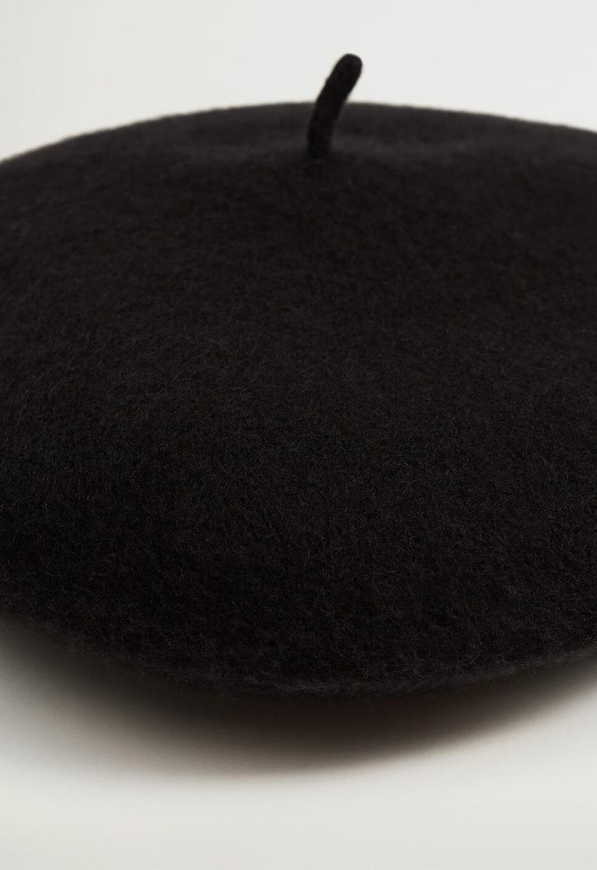 MANGO - Wool beret - black