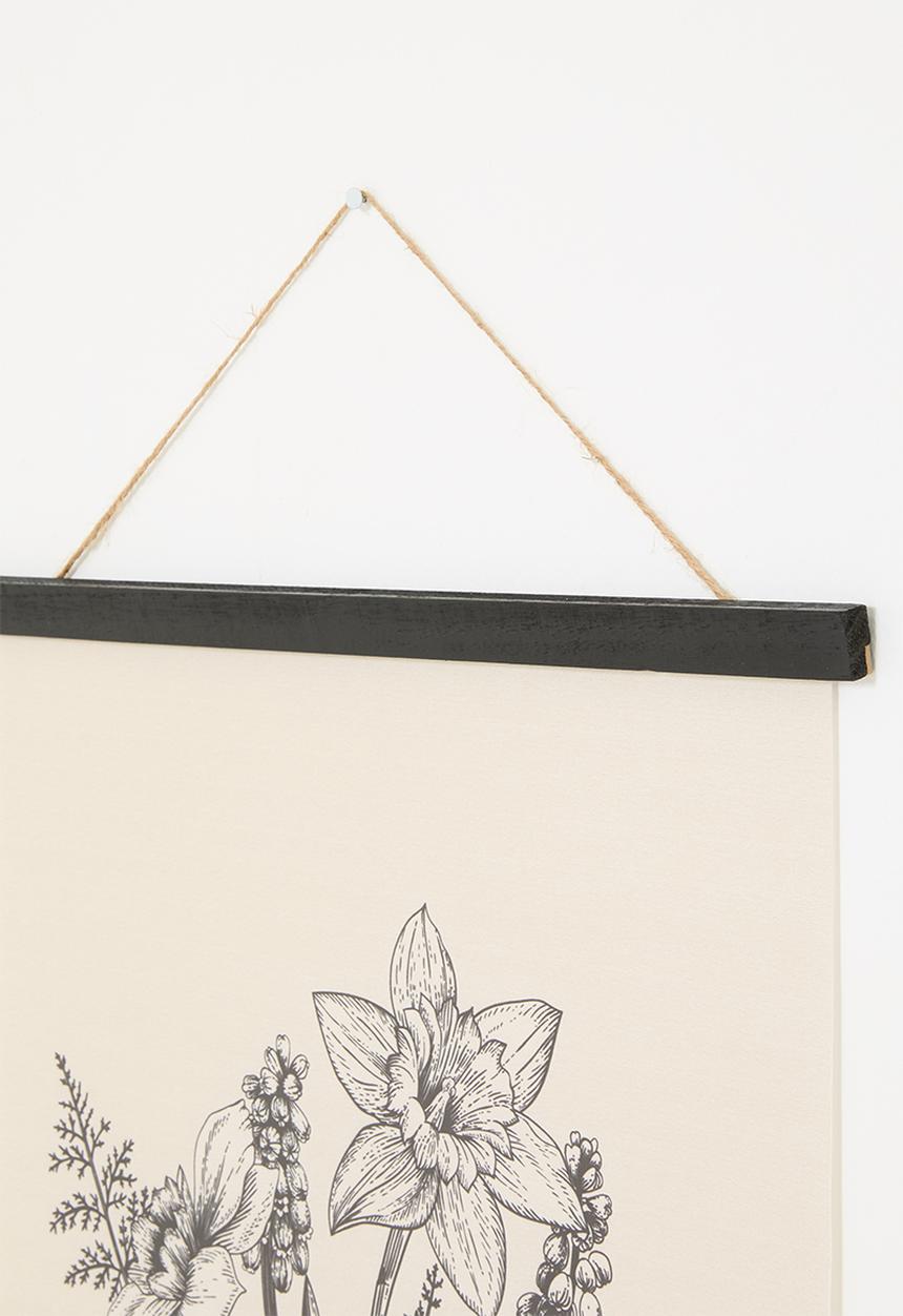 H&S - Floral linen wall hanging - stone