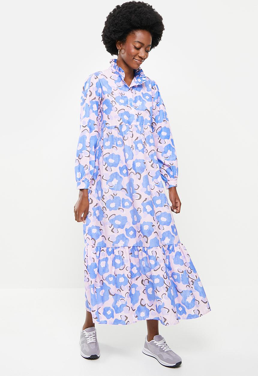 Trendyol - High collar maxi dress - blue