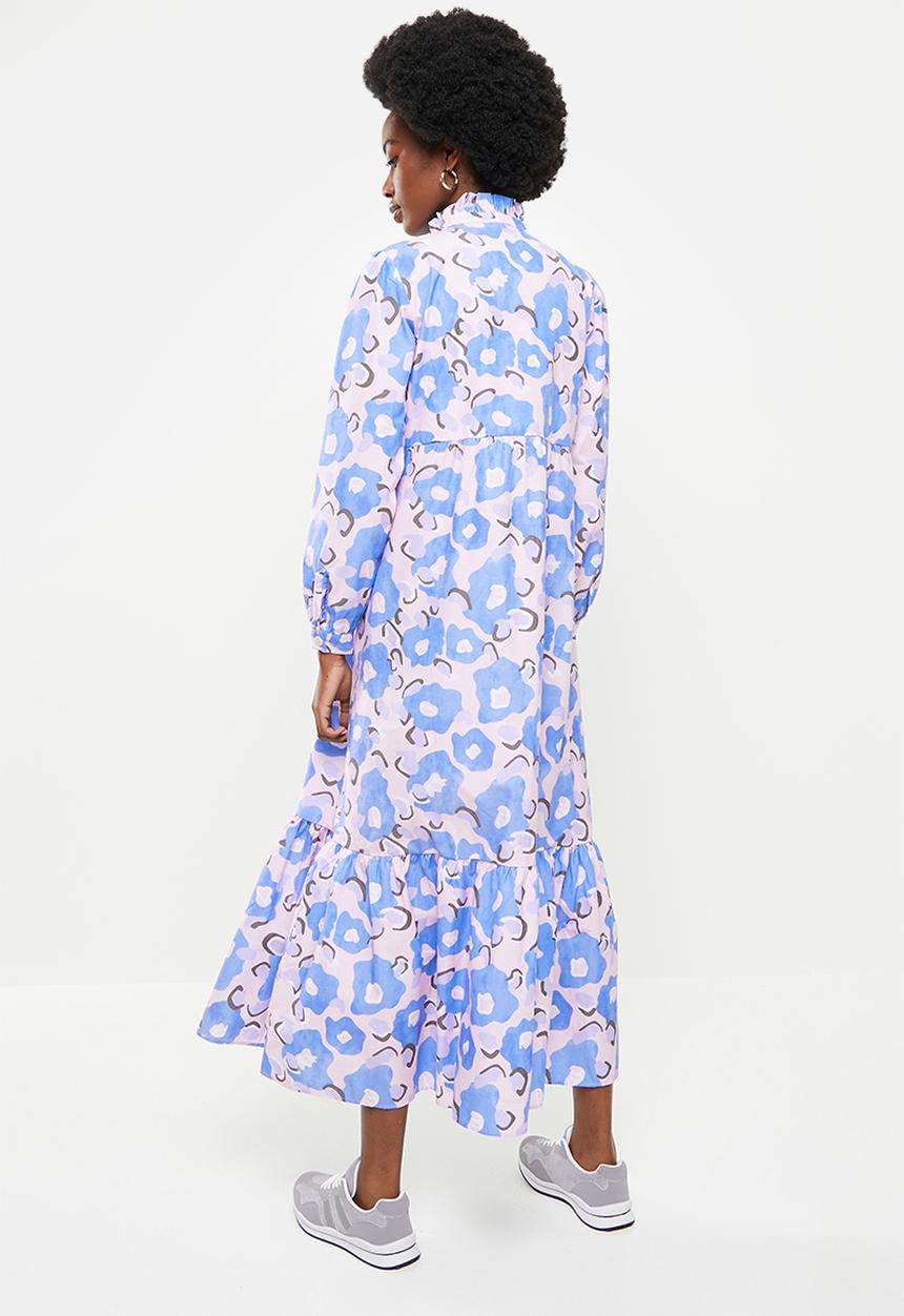 Trendyol - High collar maxi dress - blue