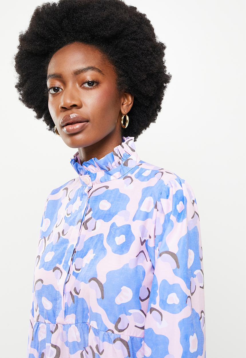 Trendyol - High collar maxi dress - blue