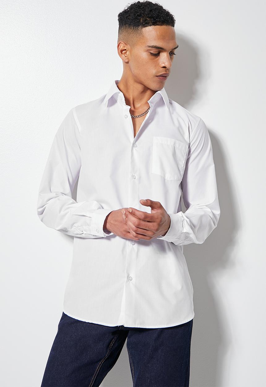 Superbalist - Easy care regular fit shirt - white
