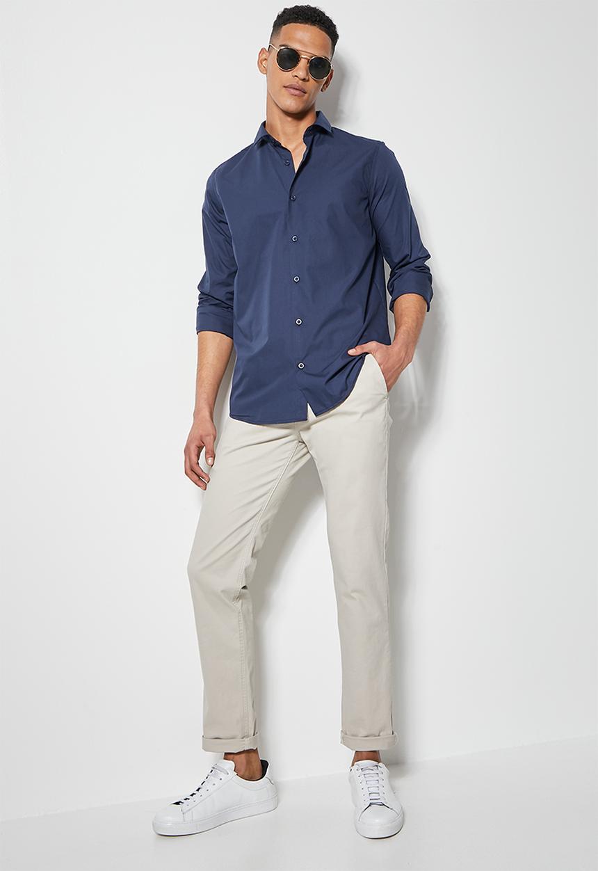 Superbalist - Easy care slim fit shirt - navy