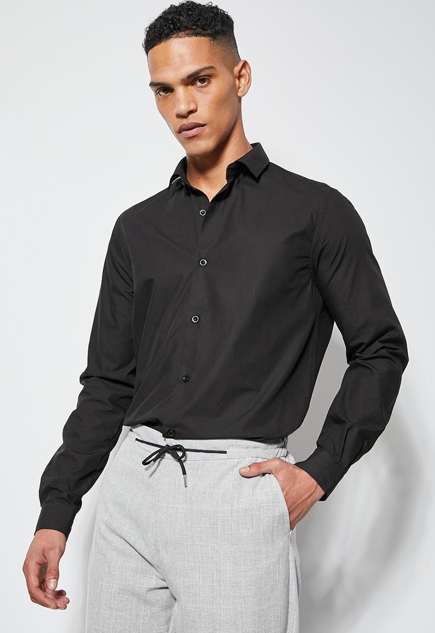 Superbalist - Easy care slim fit shirt - black