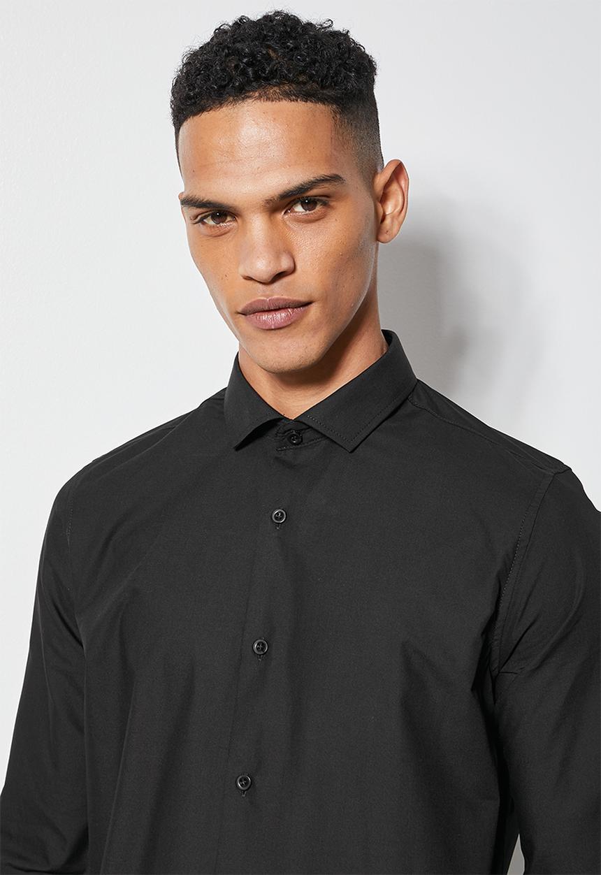Superbalist - Easy care slim fit shirt - black