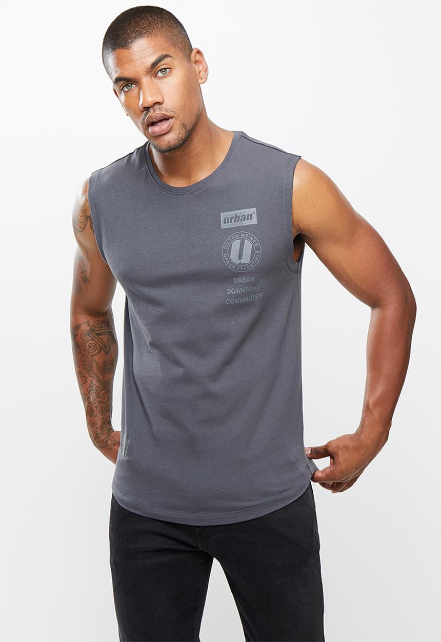 urban° - Urban printed vest - charcoal