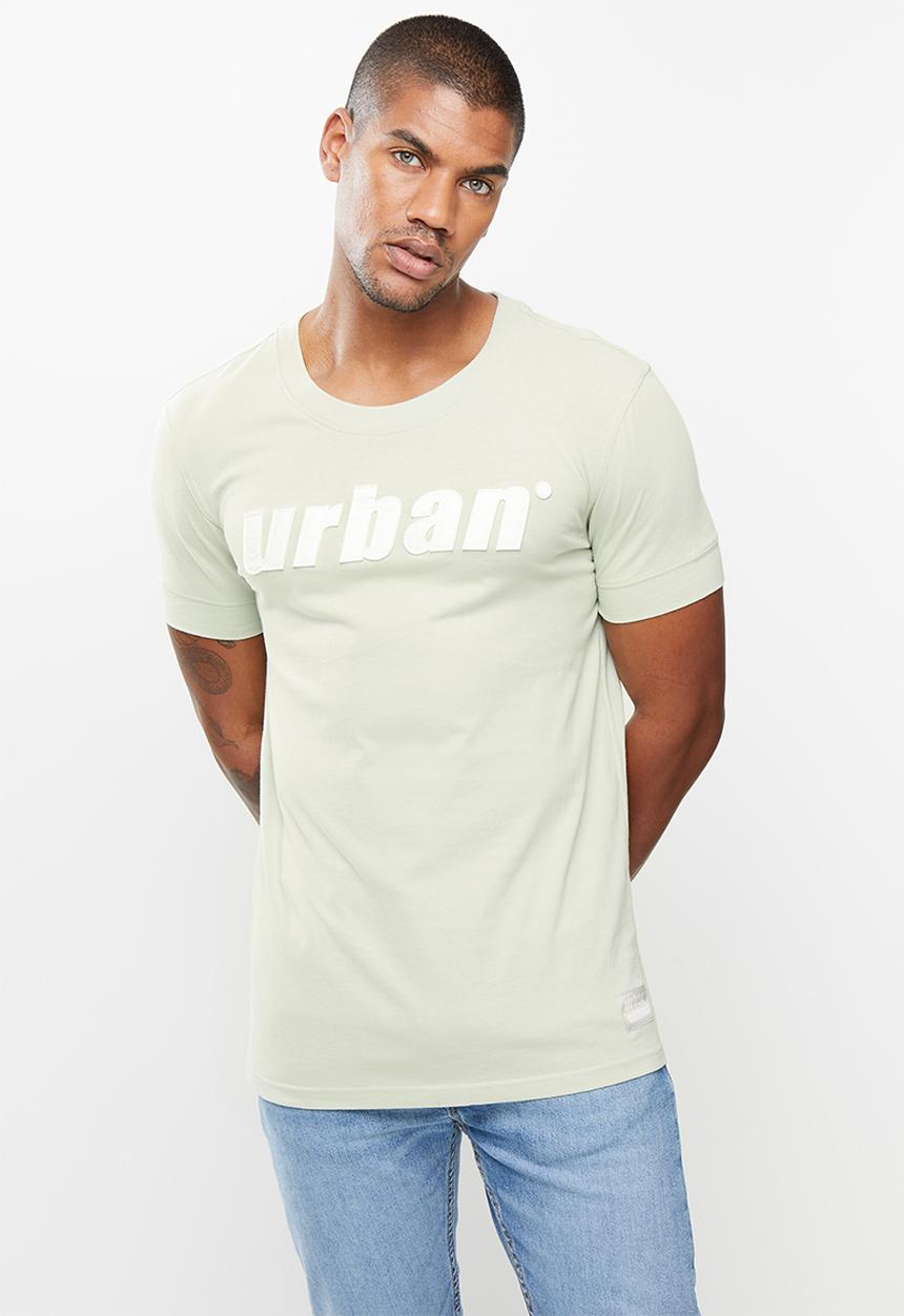 urban° - Urban oversized logo print short sleeve tee - light sage